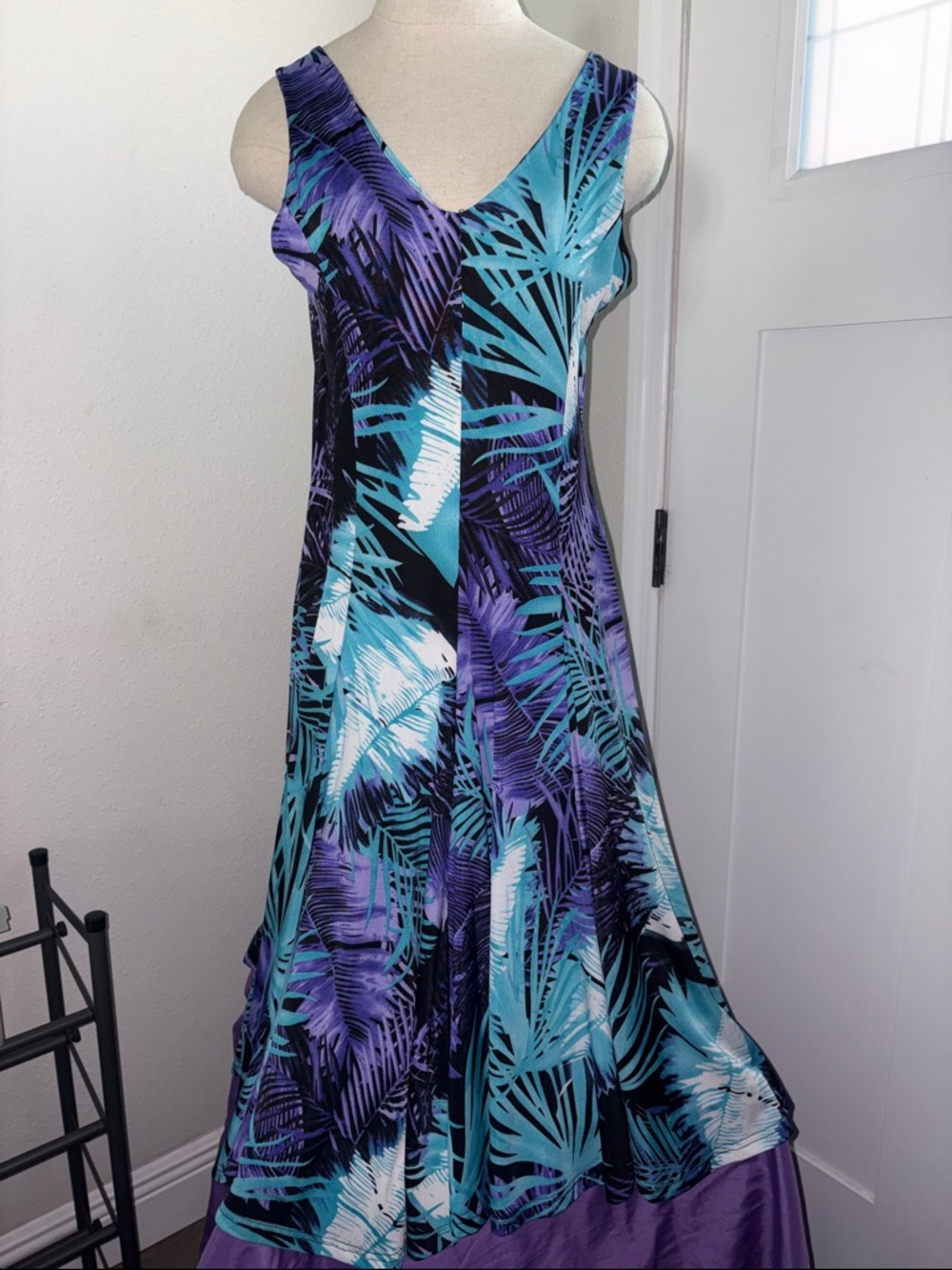 Creation Floral Blue & Purple Summer Dress- Medium
